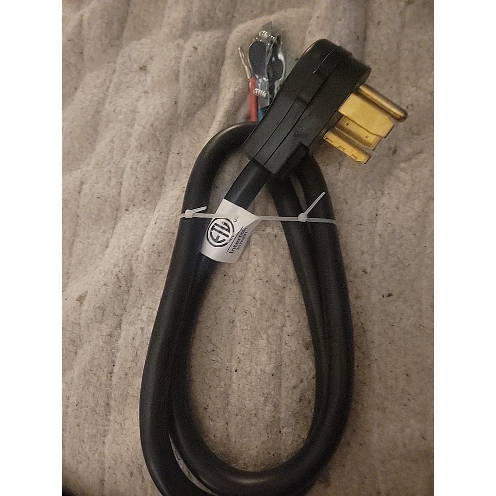 3 ft Range Stove Cord Plug 50 Amp 4 Wire 4 Prong 5/8 AWG